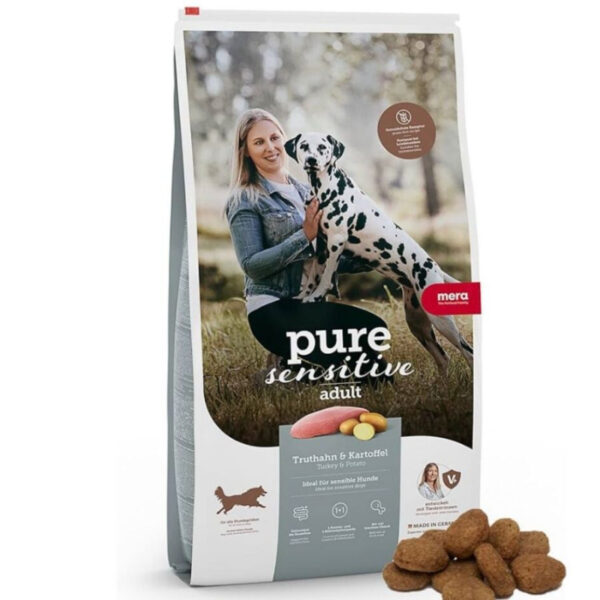 Mera - Pure Sensitive - Dry food with fresh turkey meat and potatoes for adult dogs