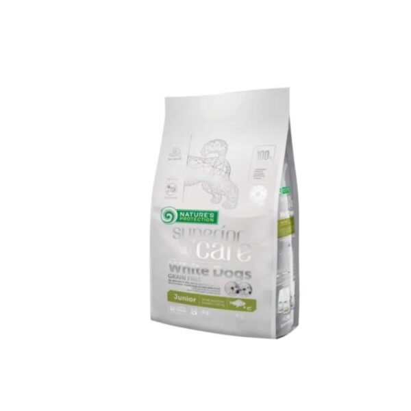 Nature’s Protection Superior Care - Dry food for white and mixed color miniature breed puppies and juniors with white fish and Antarctic krill