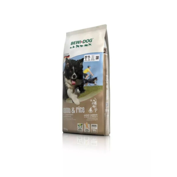 Dog food bag with lamb and rice