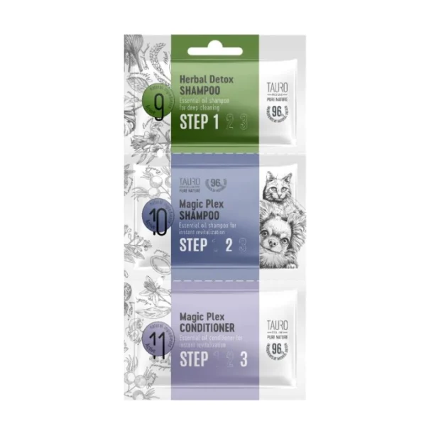 Tauro Pro Line Pure Nature Herbal Detox + Magic-Plex sample set 1 x 6 ml, 1 x 8 ml, 1 x4 ml, (TPL63557R)
